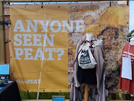 A photograph of the Trust's stall at Glastonbury