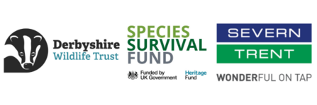 Derbyshire Wildlife Logo, Species Survival Fund Logo, and Severn Trent Logo