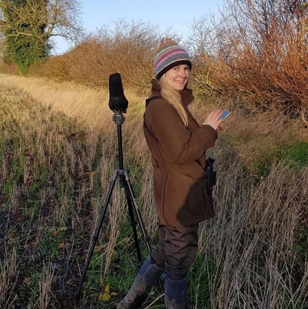 Amy Trewick outside in grass